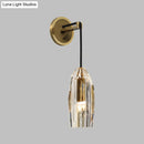GobekUsa Modern 1-Light Gold Crystal Wall Sconce with Pendant Cord - Hand-Cut Lamp Fixture