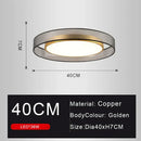 GobekUsa 16W Copper Ceiling Light: Modern Nordic Bronze Living Room Bedroom Lamp