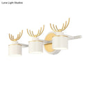GobekUsa Modern 2/3/4-Light White Cylindrical Vanity Lighting with Antler Design - Natural Light, LED Wall Mounted Fixture