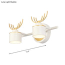GobekUsa Modern 2/3/4-Light White Cylindrical Vanity Lighting with Antler Design - Natural Light, LED Wall Mounted Fixture
