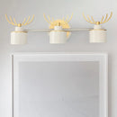 GobekUsa Modern 2/3/4-Light White Cylindrical Vanity Lighting with Antler Design - Natural Light, LED Wall Mounted Fixture