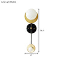 GobekUsa Modern 2-Head Opal Glass Wall Sconce in Black and Gold