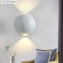 GobekUsa Modern 2-LED Up/Down Wall Light Fixture - Aluminum White Sconce Light for Outdoor Use in Warm/White