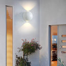 GobekUsa Modern 2-LED Up/Down Wall Light Fixture - Aluminum White Sconce Light for Outdoor Use in Warm/White