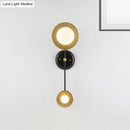 GobekUsa Modern 2-Light Balance Scale Wall Sconce: Black & Gold, Milky Glass Reading Lamp