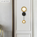 GobekUsa Modern 2-Light Balance Scale Wall Sconce: Black & Gold, Milky Glass Reading Lamp