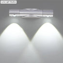 GobekUsa Modern 2-Light Wall Fixture for Living Room with Aluminum Shade in Black/Silver - Warm/White Lighting