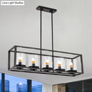 GobekUsa Modern 3/5/6-Light Island Pendant with White Glass, Black Metal Frame - Perfect for Kitchen Lighting