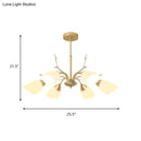 GobekUsa Modern 3/6 Bulbs Gold Hanging Chandelier with White Glass Shade