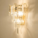 GobekUsa Modern 3-Headed Crystal Wall Sconce with Gold 4-Layer Mount