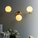 GobekUsa Modern 3-Light Gold Wall Sconce with White Glass and LED Flush Mount