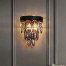 GobekUsa Modern 3-Layer Black Wall Mount Lighting: Beveled K9 Crystal Wall Sconce with 2 Lights for Bedside