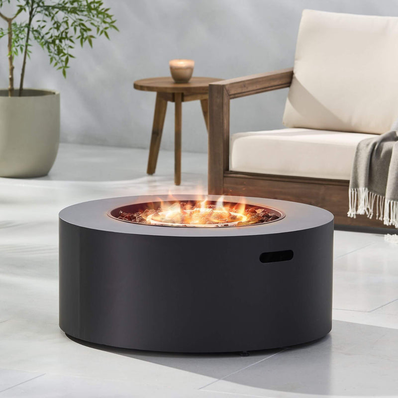 Alora Modern 32" 40K BTU Round Iron Propane Fire Pit (SAK29102)