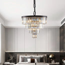 GobekUsa Modern 4-Tier Black Crystal Chandelier
