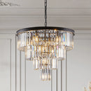 GobekUsa Modern 4-Tier Black Crystal Chandelier