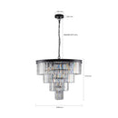 GobekUsa Modern 4-Tier Black Crystal Chandelier