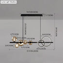 GobekUsa Modern 5-Light Black Metal Pendant Lighting with Spherical Glass for Dining Table
