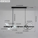 GobekUsa Modern 5-Light Black Metal Pendant Lighting with Spherical Glass for Dining Table