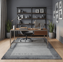 Gray and Silver Hand Woven Wool Area Rug 5x6.5 - Minimalist Style