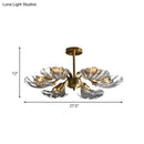 GobekUsa Modern 6-Bulb Shell Glass Ceiling Light in Brass for Bedroom