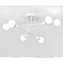 Modern 6 Head LED Chandelier with Black, White, and Gold Finish