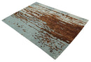 Modern 6x9 Gray, Ivory and Brown Abstract Hand Tufted Wool Area Rug by The Rug Decor