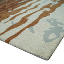 Modern 6x9 Gray, Ivory and Brown Abstract Hand Tufted Wool Area Rug by The Rug Decor