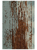 Modern 6x9 Gray, Ivory and Brown Abstract Hand Tufted Wool Area Rug by The Rug Decor