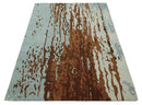 Modern 6x9 Gray, Ivory and Brown Abstract Hand Tufted Wool Area Rug by The Rug Decor