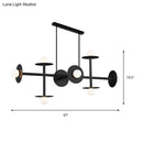 GobekUsa Modern 8-Head Black Ceiling Light Fixture for Kitchen: White Glass Orbit Island Pendant