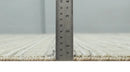 Blended Wool Area Rug 8x10 Olive White Brown Striped Flatwoven Scandinavian