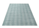 Ivory and Gray Striped Hand-Woven Wool Area Rug 8x10 - Scandinavian Flatwoven Design