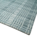 Ivory Hand Woven Wool Area Rug 8x10 - Gray Striped Scandinavian
