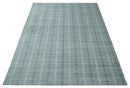 Modern 8x10 Hand Made striped Ivory, silver and Gray Scandinavian Blended Wool Flatwoven Area Rug | KE2