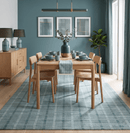 Ivory Hand Woven Wool Area Rug 8x10 - Gray Striped Scandinavian