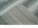 Hand Woven Blended Wool Flatwoven Area Rug 8x10 Scandinavian Striped Ivory Gray Brown
