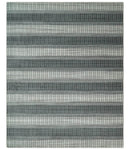 Modern 8x10 Hand Made Stripes Ivory, Gray and Brown Scandinavian Blended Wool Flatwoven Area Rug | KE23