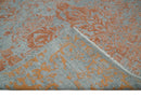 Modern 8x10 Silver and Rust Traditional Carved Pattern Handmade Wool Area Rug by The Rug Decor