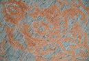Modern 8x10 Silver and Rust Traditional Carved Pattern Handmade Wool Area Rug by The Rug Decor