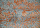 Modern 8x10 Silver and Rust Traditional Carved Pattern Handmade Wool Area Rug by The Rug Decor