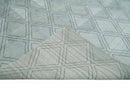 Modern 8x10 Silver, Ivory and Charcoal Geometrical Handmade Art Silk Area Rug by The Rug Decor