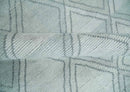 Modern 8x10 Silver, Ivory and Charcoal Geometrical Handmade Art Silk Area Rug by The Rug Decor