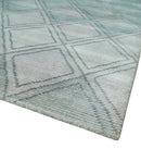 Modern 8x10 Silver, Ivory and Charcoal Geometrical Handmade Art Silk Area Rug by The Rug Decor