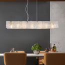 GobekUsa Modern 9-Light Island Pendant in Gold with Transparent Crackle Glass