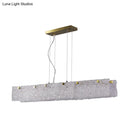 GobekUsa Modern 9-Light Island Pendant in Gold with Transparent Crackle Glass