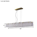 GobekUsa Modern 9-Light Island Pendant in Gold with Transparent Crackle Glass