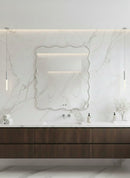 Silver Frame Wavy Mirrors - Aesthetic Luxurious Wall Mirror