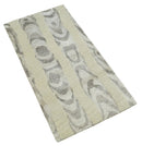 Modern Abstract 2x3 Beige and Gray Hand Knotted Entryway Wool and Silk Area Rug | TRD3367123