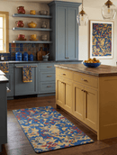 Modern Abstract Hand Knotted Wool Area Rug 2x4 - Blue Red Gold