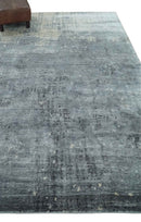 Modern Abstract 5.9x8.5 Silver, Beige and Charcoal Hand Knotted bamboo Silk Area Rug